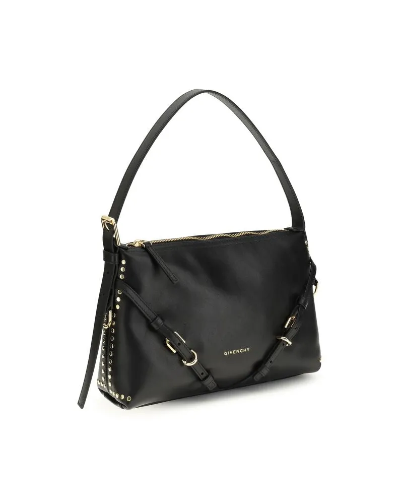 Givenchy Women's Black Calf Leather Bos Taurus Shoulder Bag Black