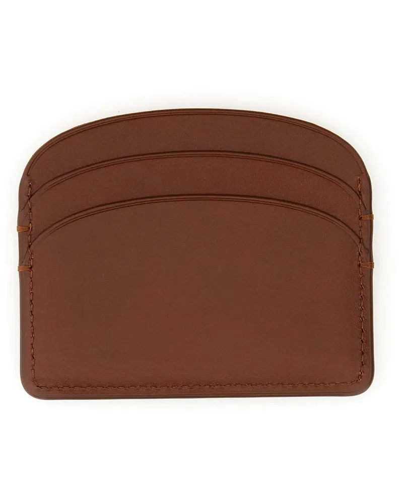 A.P.C. Demi Lune Card Holder — Beige Beige