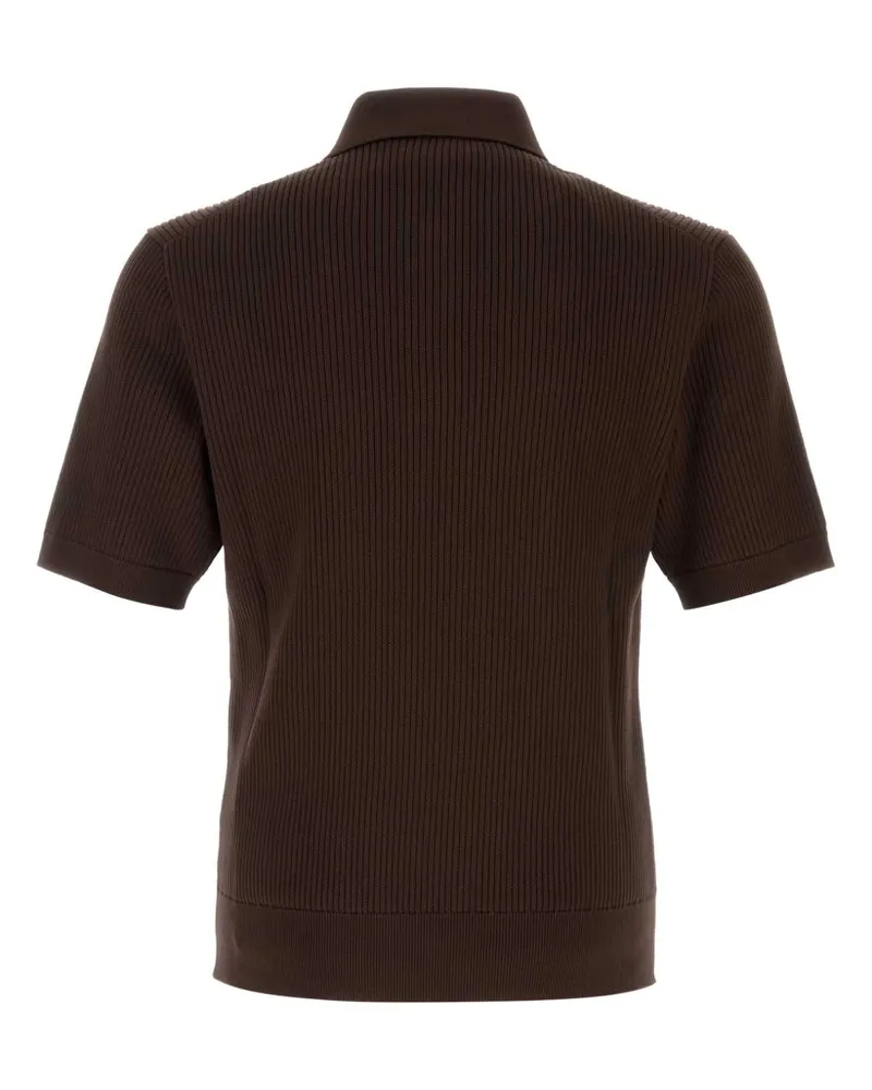 Dolce & Gabbana Men's Dark Brown Cotton Polo Shirt Marrone Exterior Brown
