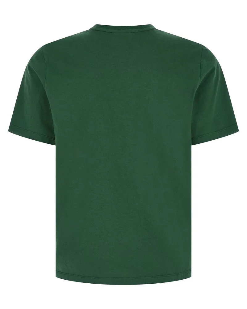 Kitsuné Men Bicolor Cotton T-Shirt Green
