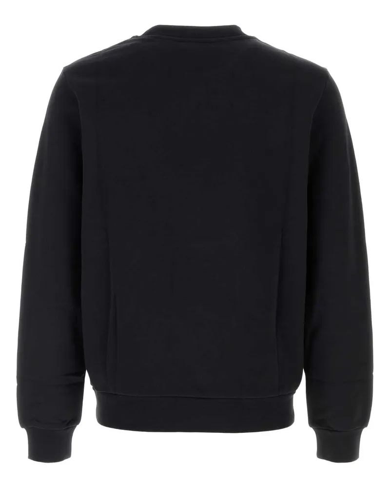 A.P.C. Men's Black Cotton Sweatshirt Noirblanc Coton Biologique Felpe Sweater Black