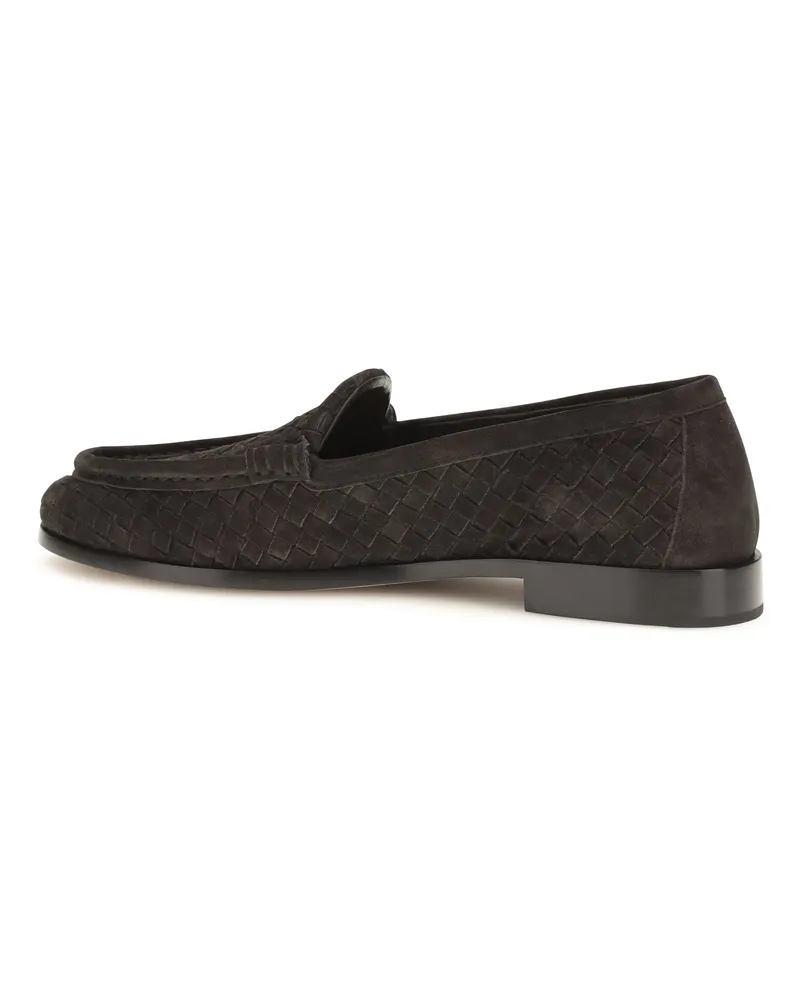 Bottega Veneta Silenzio Intrecciato Loafer — Espresso Espresso