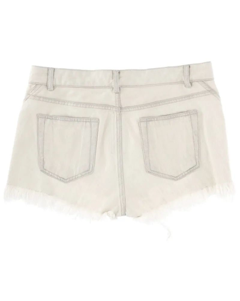 Rick Owens Bias-Cut Cotton Bermudas — Ivory Ivory