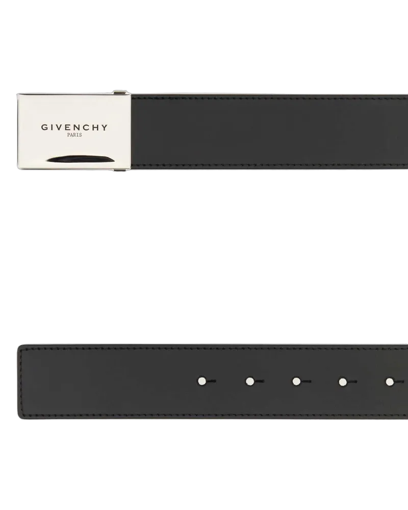 Givenchy Men's Plaque Belt Black Calf Black