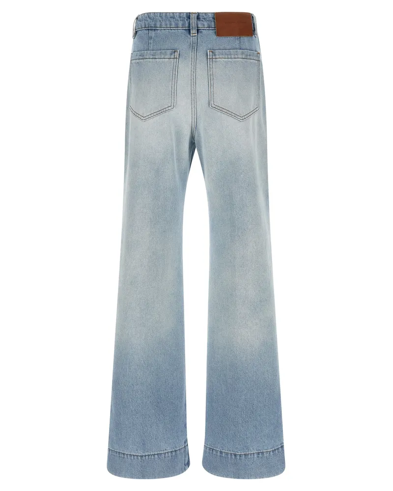 Victoria Beckham Women's Blue Cotton Flared Jeans Clothing Blue