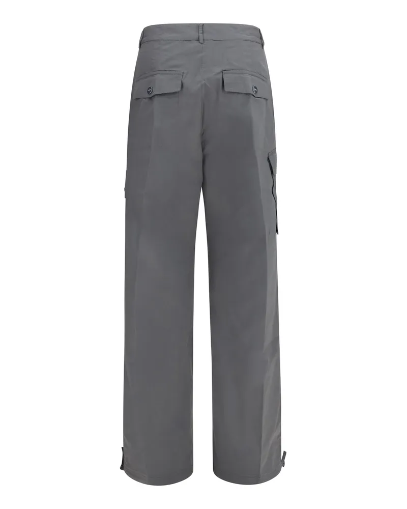 Ganni Stretch Cotton Cargo Pants — Gray Gray