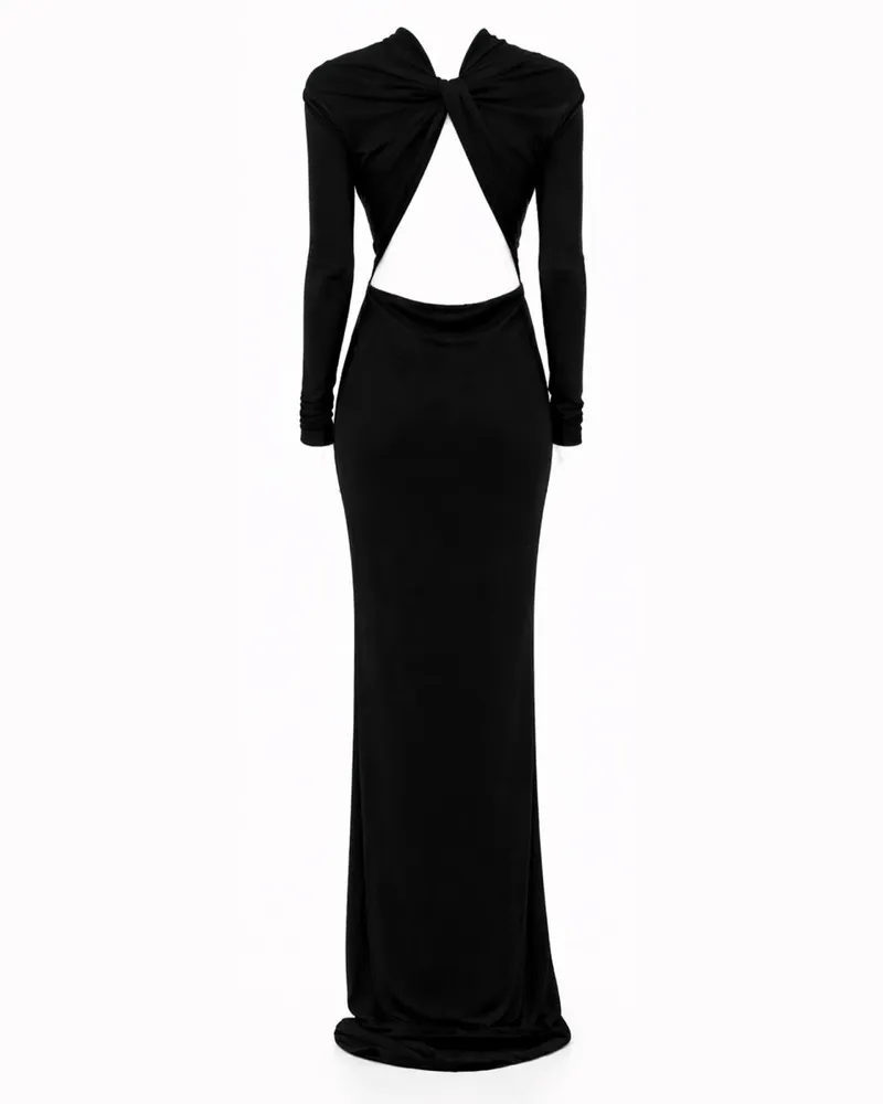 Tom Ford Asymmetrical Cut Evening Dress — Black Black