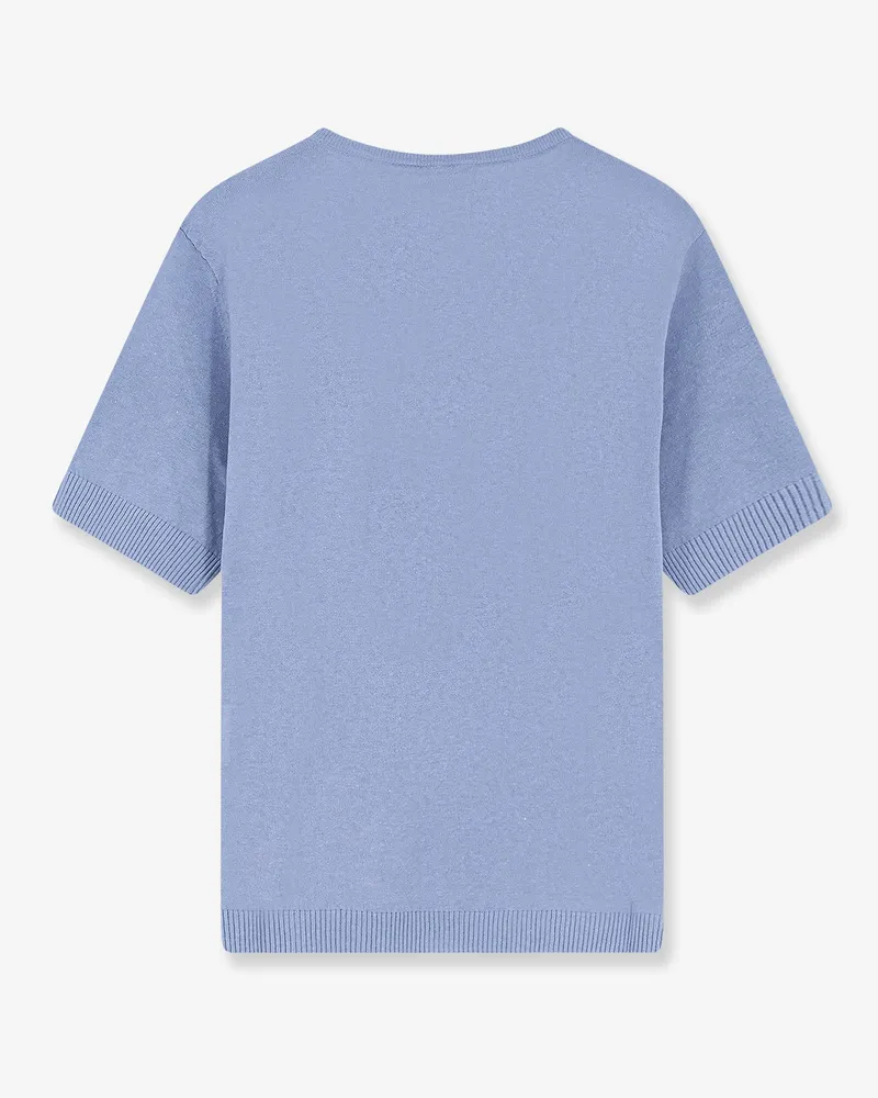 Closed Women Sweater V-Neck Linen-Cotton Blue Blue