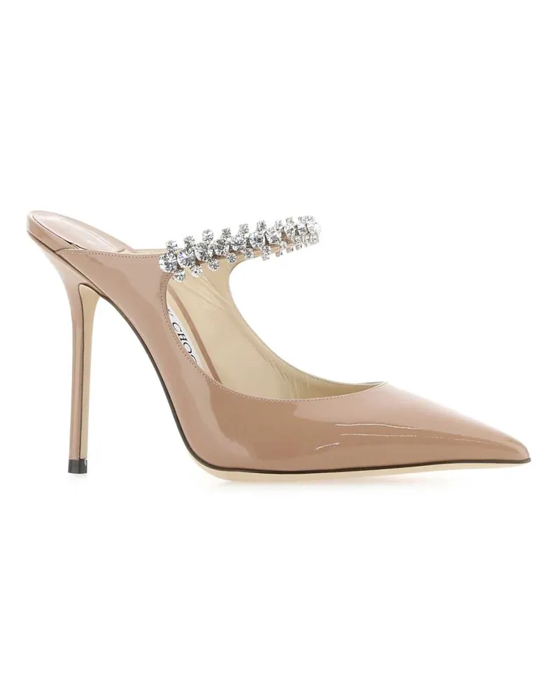 Jimmy Choo Women's Skin Pink Leather Bing 100 Mules Balletpink Scarpe Con Tacco High Heel Shoes Pink