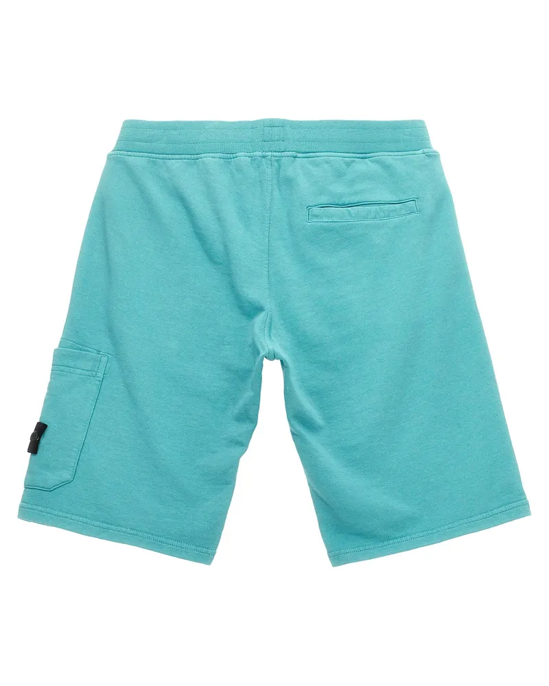 Stone Island Organic Cotton Cargo Bermuda Shorts — Turquoise Turquoise