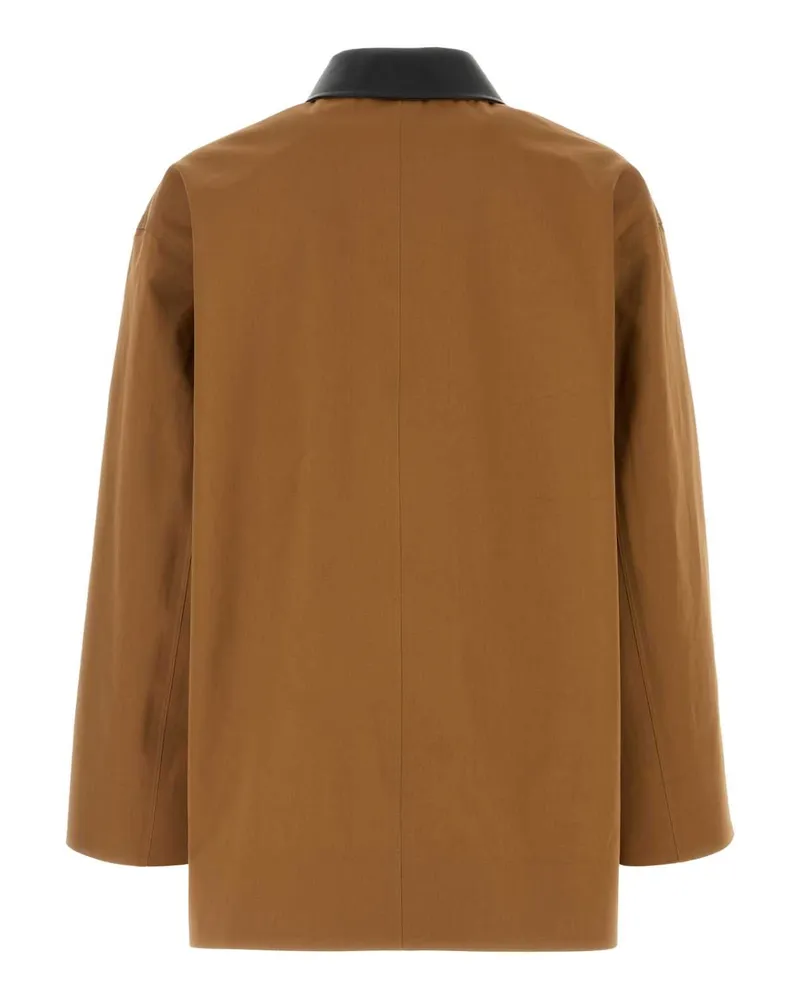 Jil Sander Men's Caramel Cotton Trench Coat 224 Exterior: Organic Brown