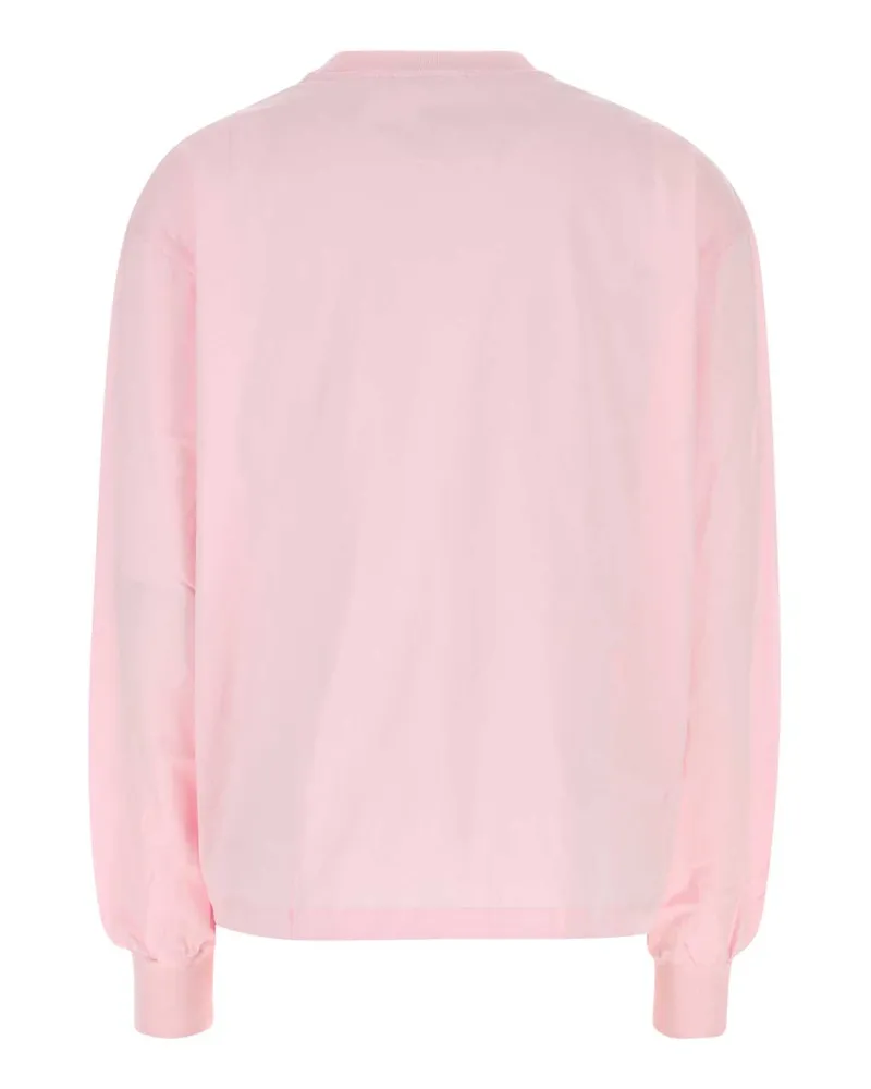 Ganni Women Pink Cotton T-Shirt Chalk Organic T-shirts And Polos Pink