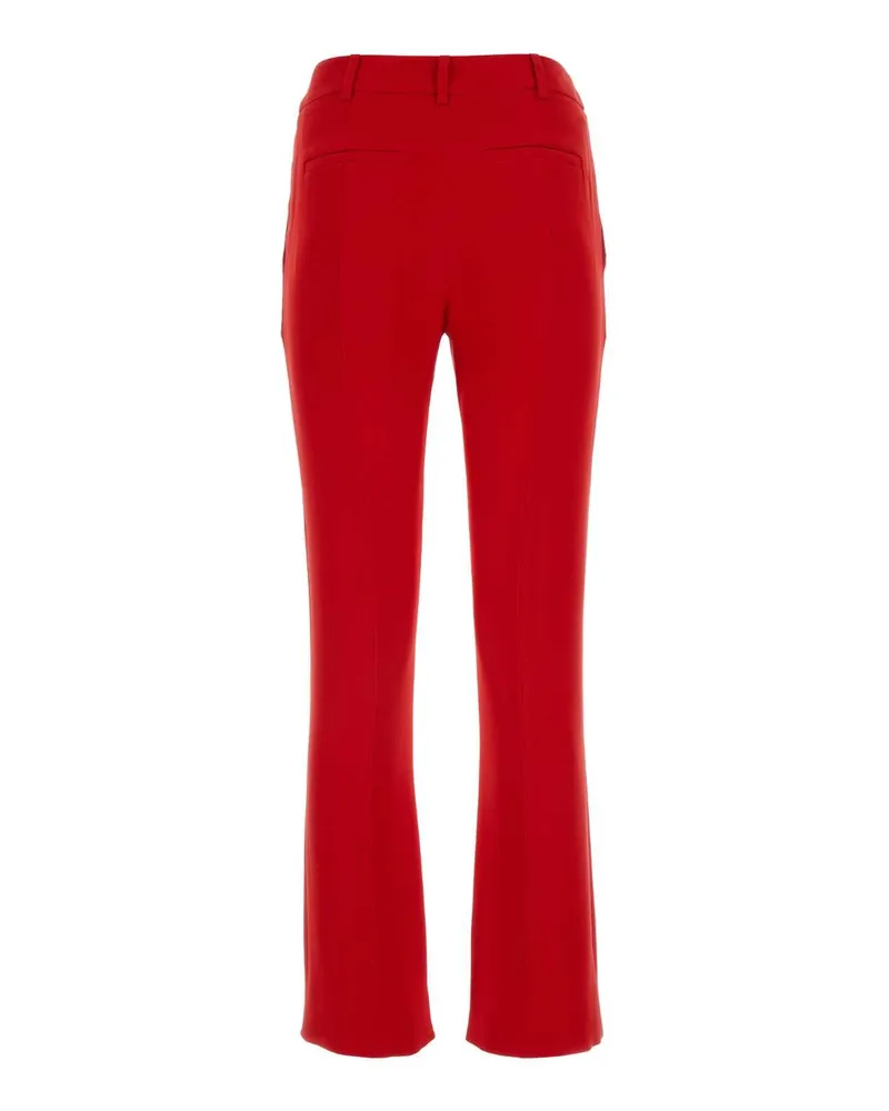 Valentino Garavani Women's Red Cady Pant Rosso Exterior: Silk Pantaloni Trousers Red