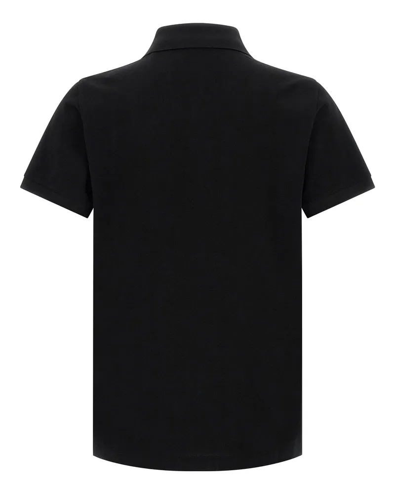 Fendi Logo Embroidered Polo Shirt — Black Black