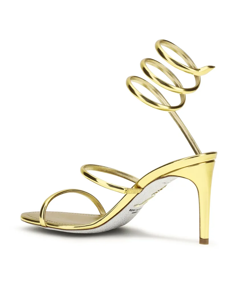 René Caovilla Women's Sandals Cleo Metallic Dark Gold Calf Leather Gold