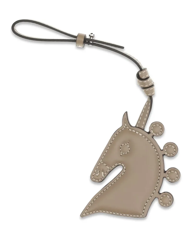 Max Mara Women's Leather Keyring Fango Calf Bos Taurus Keyrings E Chains Beige