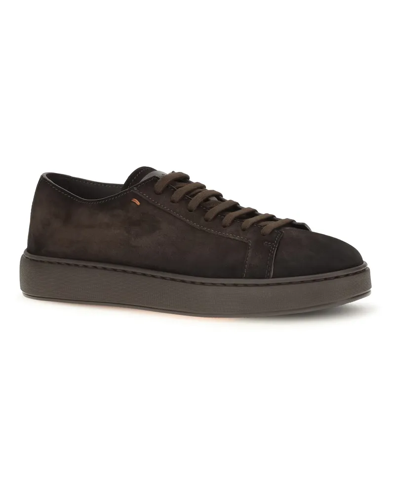 Santoni Suede Sneakers — Brown Brown