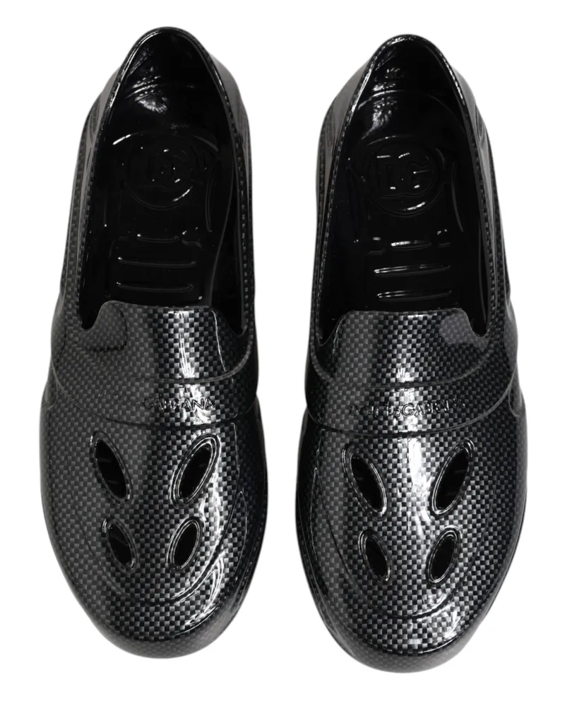 Dolce & Gabbana Men's Black Rubber Slides Low Top Sneakers Shoes Tb+tu Black