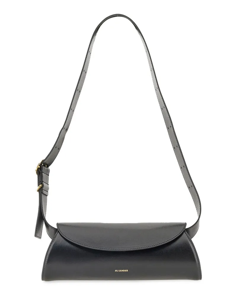 Jil Sander Women's Small Cannoli Bag Black Leather Shoulder Black