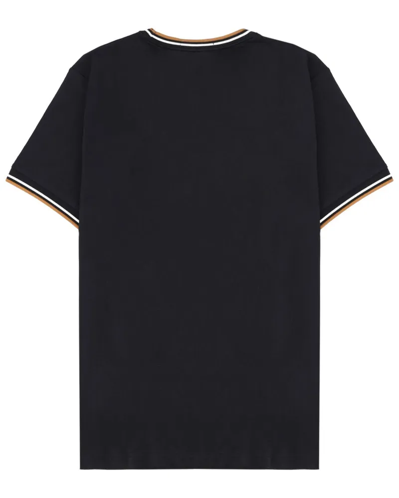 Fred Perry Logo-Print Cotton T-Shirt — Black Black
