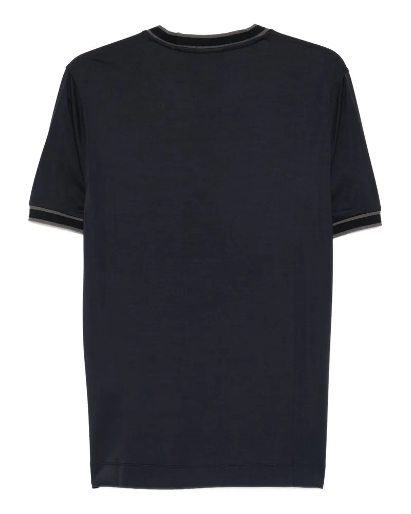 Emporio Armani Logo-embroidered T-shirt — Navy Navy