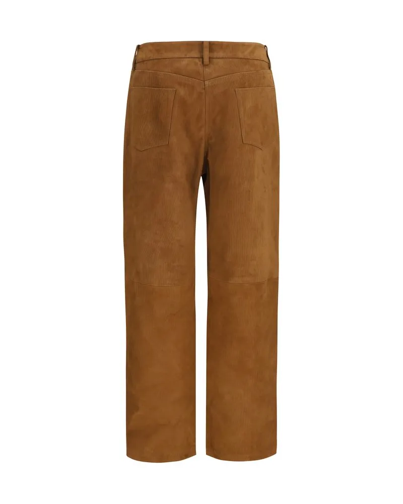 Magda Butrym Women Brown Lambskin Pants Brown