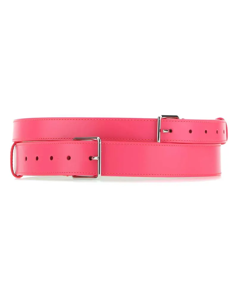 Alexander McQueen Double-Buckle Belt — Pink Pink