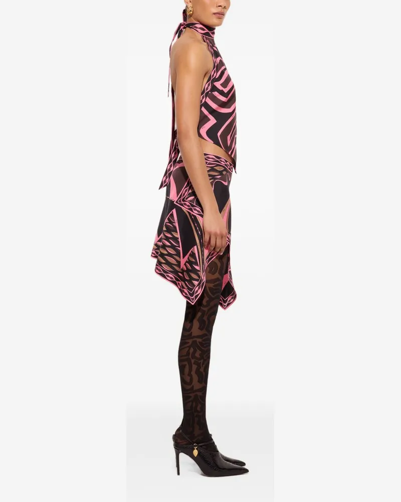 Emilio Pucci Labirinto Printed Silk Tank Top — Black Black