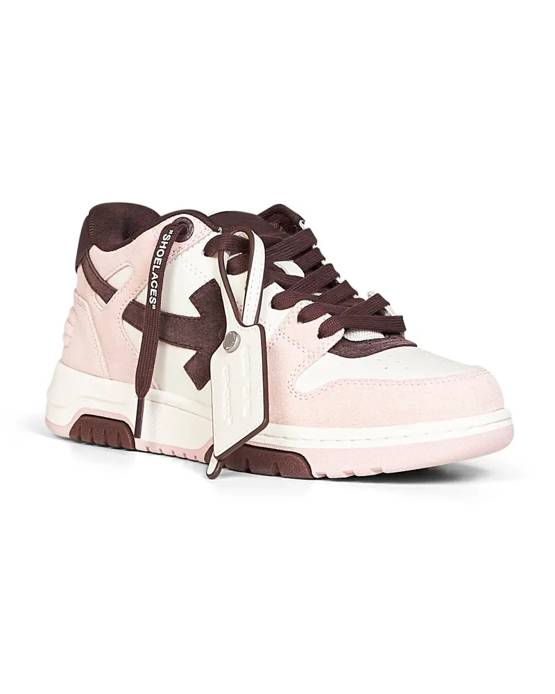 OFF-WHITE Women's Sneakers Out Of Office Pink-Deep Burgundy Multicolour Bovine Leather (top Grain) Trainers Pink