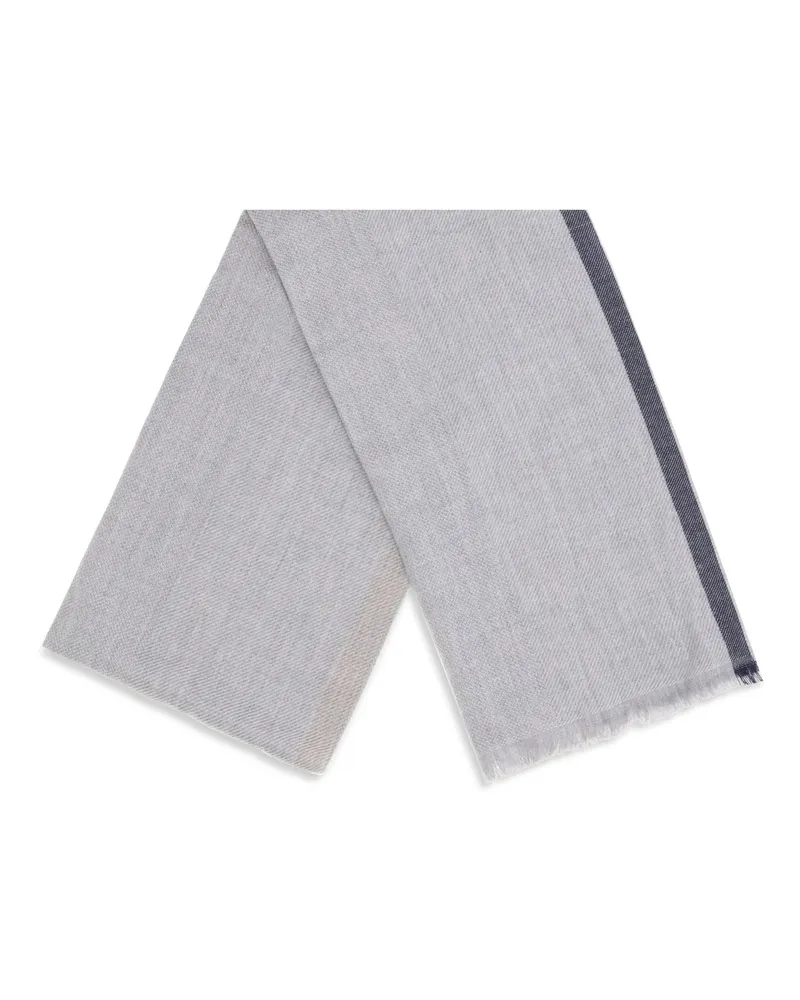 Brunello Cucinelli Men's Cashmere Scarf Pearl Grey Scarfs Gray