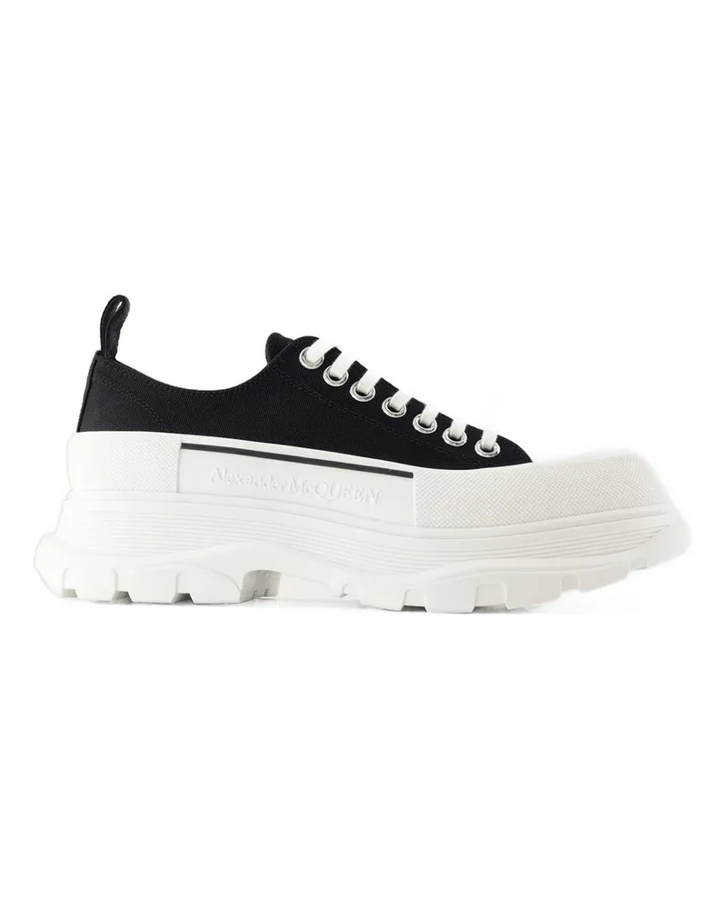 Alexander McQueen Men's Tread Slick Sneakers -  Canvas Black Shoes Black