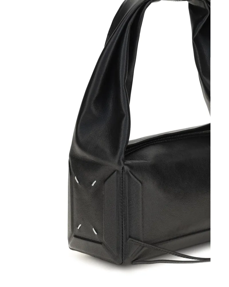 Maison Margiela Women's Shoulder Bag East West Black Sheepskin Leather Handbags Hand Black