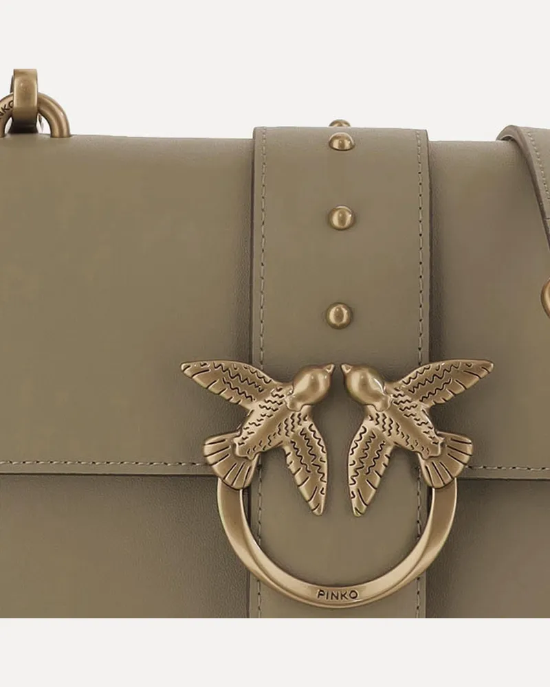Pinko Women's Shoulder Bag Love One Classic Green Leather Green