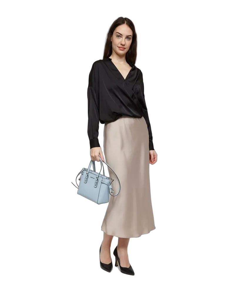 Michael Kors Women's Tote Pale Ocean Leather Tote-bags Blue