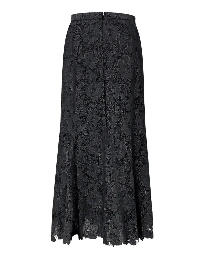 Self-Portrait Lace Godet Skirt — Black Black