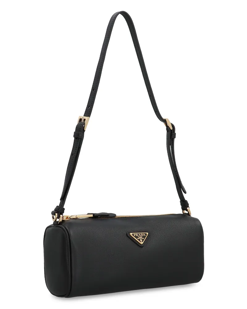 Prada Women's Pebbled Calfskin Shoulder Bag Black Calf Black