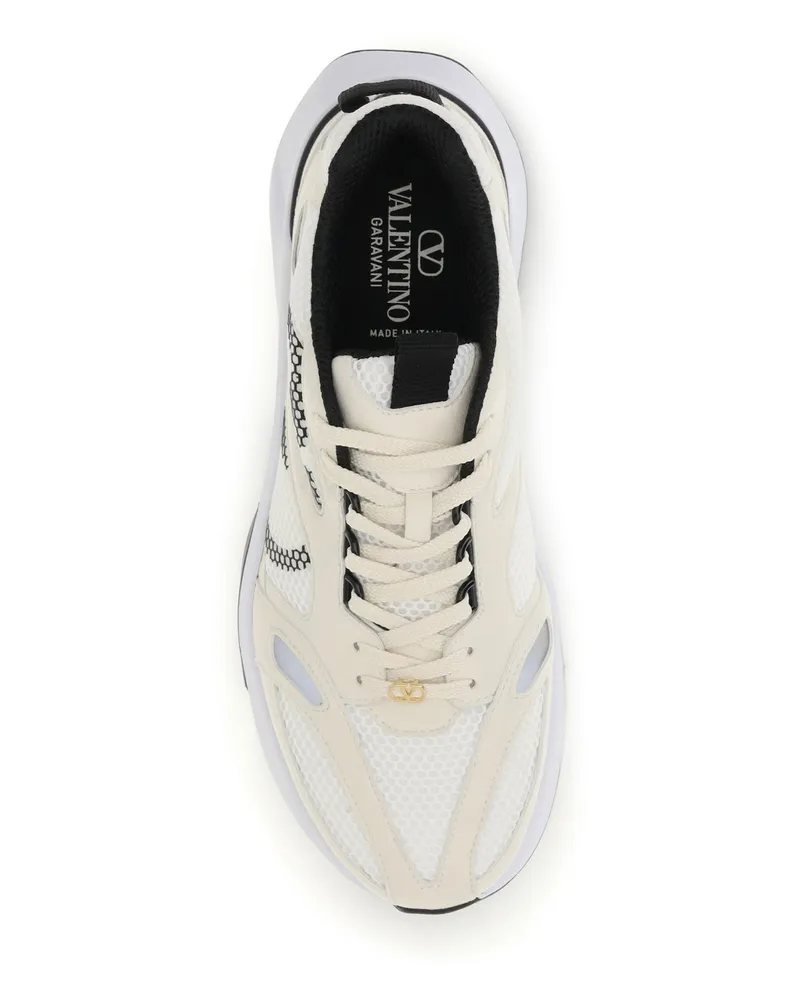 Valentino Garavani Men's Demivee Mesh And Suede Sneakers Bia-Bia-Grigio C-Nero-Bianco-Ne-Ne Upper: Fabric; Sole: Rubber Bia/bia/grigio C/nero/bianco-ne-ne Beige