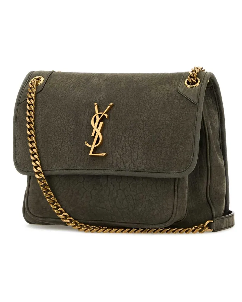 Saint Laurent Women's Dark Grey Suede Medium Niki Shoulder Bag Zincgrey Borse A Tracolla Gray