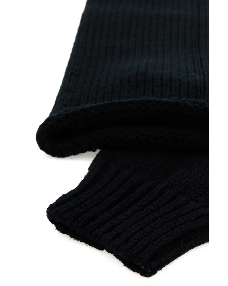 Dries van Noten Men's Black Wool Sleeves Exterior: Guanti Glove Black