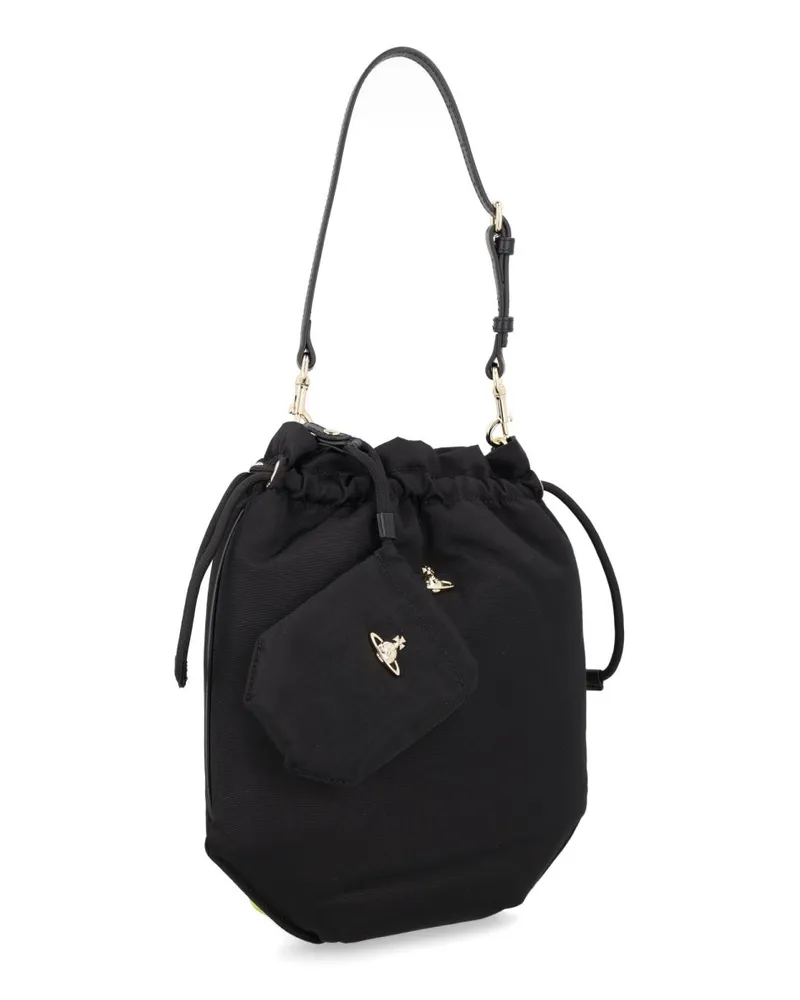 Vivienne Westwood Orb-Detail Viscose Shoulder Bag — Black Black