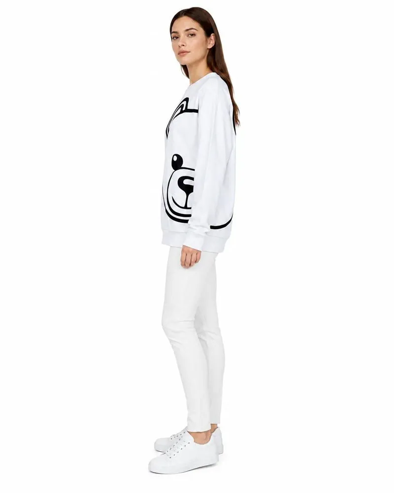 Moschino Women's Sweatshirt White Apparel - Knitwear-Sweatshirts White