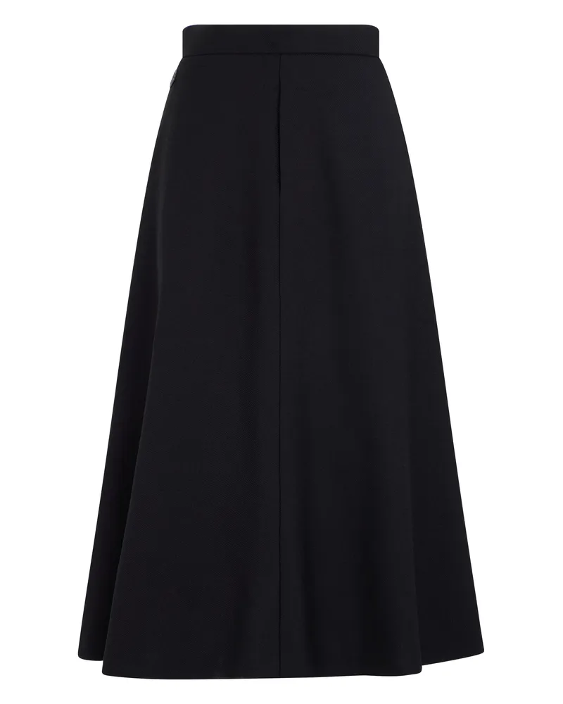 Moncler Women's Midi Flared Wool Skirt Black Black