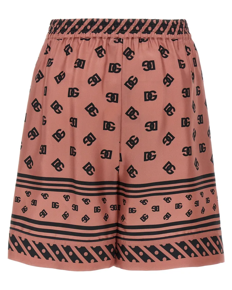 Dolce & Gabbana Women's Multicolor Silk Bermuda Shorts Pink