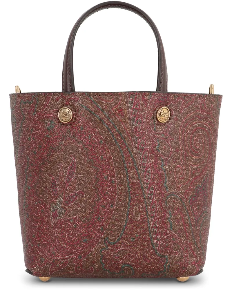 Etro Women's Mini Tote Bag Essential Brown Jacquard Cotton Brown