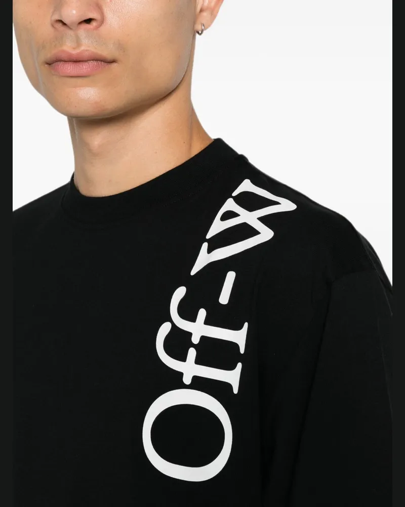 OFF-WHITE Logo-Print Cotton T-Shirt — Black Black