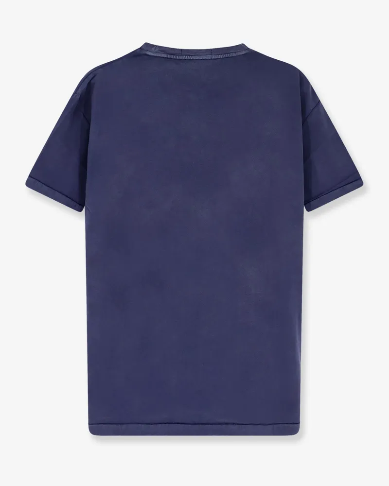 Ralph Lauren Men's Cotton T-Shirt With Vintage Effect Blue T-Shirts And Polos Navy