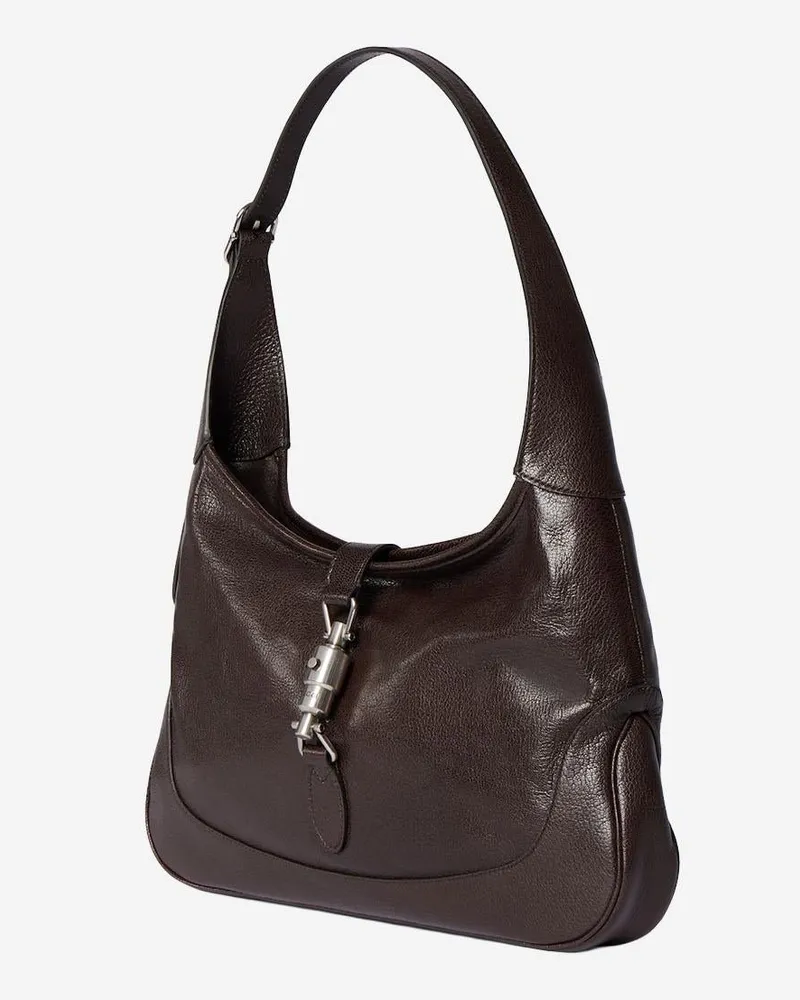 Gucci Women's Shoulder Bag Jackie 1961 Dark Brown Leather Brown