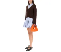 Wool & Yak Blend V-Neck Sweater — Brown