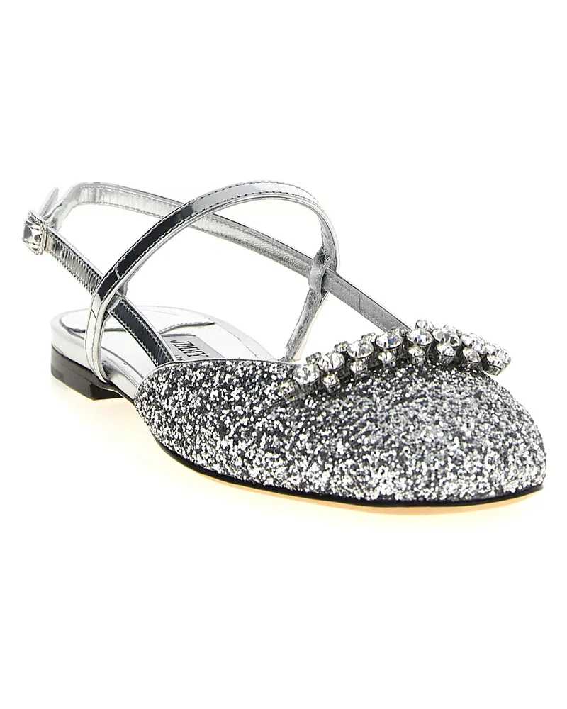 Jimmy Choo Women's Silver Tencel Ballet Flats Silver