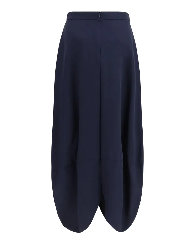 Giorgio Armani Pleated Silk Skirt — Navy Navy